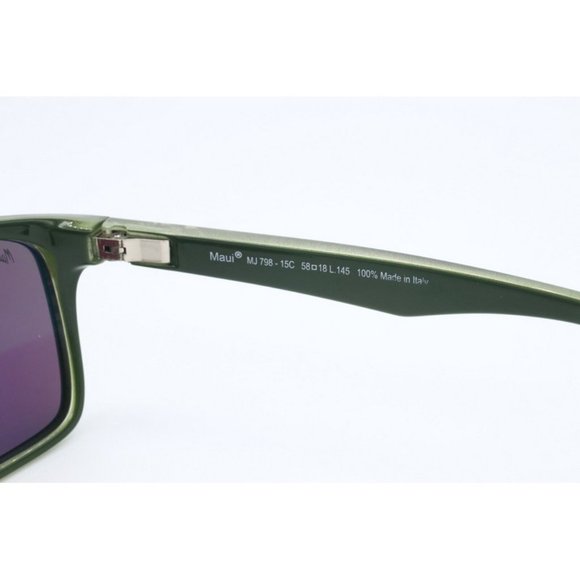 Maui Jim Onshore MJ798-15C Olive Stripe Fade Sunglasses Green Polarized Lens (B) main image 6